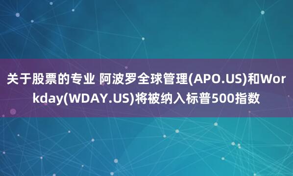 关于股票的专业 阿波罗全球管理(APO.US)和Workday(WDAY.US)将被纳入标普500指数